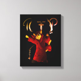 Crimson Red Grim Reaper Cat Canvas Afdruk