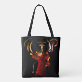Crimson Red Grim Reaper Cat Tote Bag (Achterkant)