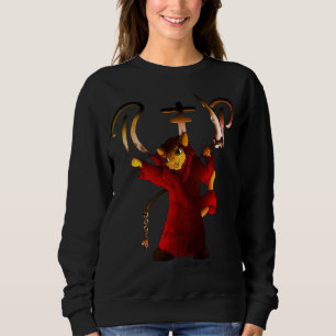 Crimson Red Grim Reaper Cat Trui