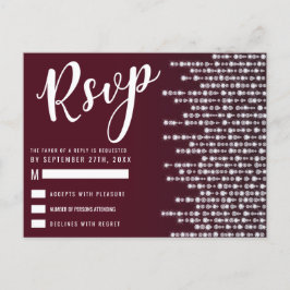 Crimson Red Hanging Diamond Lights RSVP Briefkaart