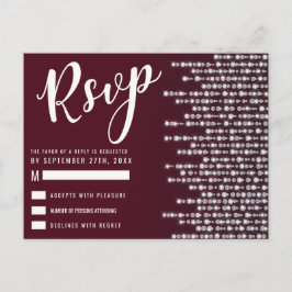 Crimson Red Hanging Diamond Lights RSVP Briefkaart