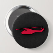 Crimson Red Helikopter Ronde Button 4,0 Cm (Voorkant /achterkant)
