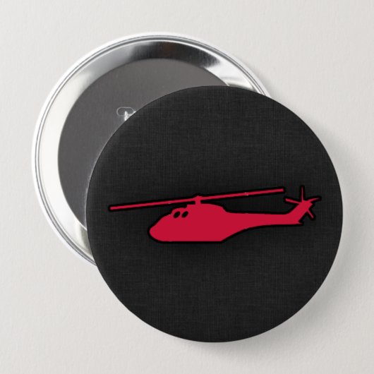 Crimson Red Helikopter Ronde Button 4,0 Cm (Voorkant /achterkant)