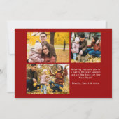 Crimson Red "HO HO HO" Fotocollage Kerstmis Feestdagenkaart (Achterkant)