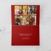 Crimson Red "HO HO HO HO" Feestdagen Kaart (Binnen)