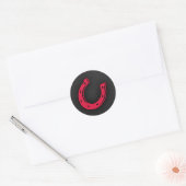 Crimson Red Hoefijzer Ronde Sticker (Envelop)