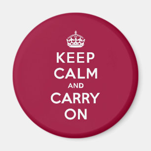 Crimson Red Keep Calm en Draag door Magneet