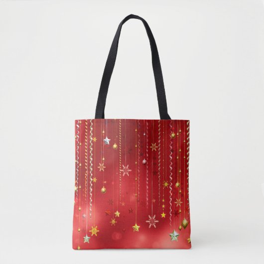 Crimson Red Kerstfeestelijke Canvas tas (Voorkant)