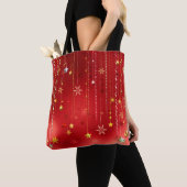 Crimson Red Kerstfeestelijke Canvas tas (Dichtbij)