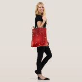 Crimson Red Kerstfeestelijke Canvas tas (Op model)