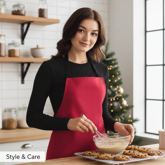 Crimson Red Kitchen Apron with Elegant Flair Schort