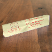 Crimson red klassiek luxe sportwagen logo op goud naambordje (Zijkant)