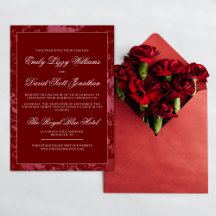Crimson Red Klassieke Kalligrafie Script Elegant