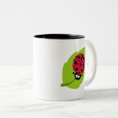 Crimson Red Ladybug Tweekleurige Koffiemok (Voorkant rechts)