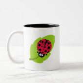 Crimson Red Ladybug Tweekleurige Koffiemok (Links)