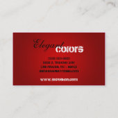 Crimson Red make up Artist Palette Visitekaartje (Achterkant)