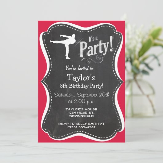 Crimson Red Martial Arts Kaart (Staand voorkant)