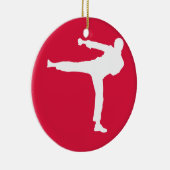 Crimson Red Martial Arts Keramisch Ornament (Rechts)