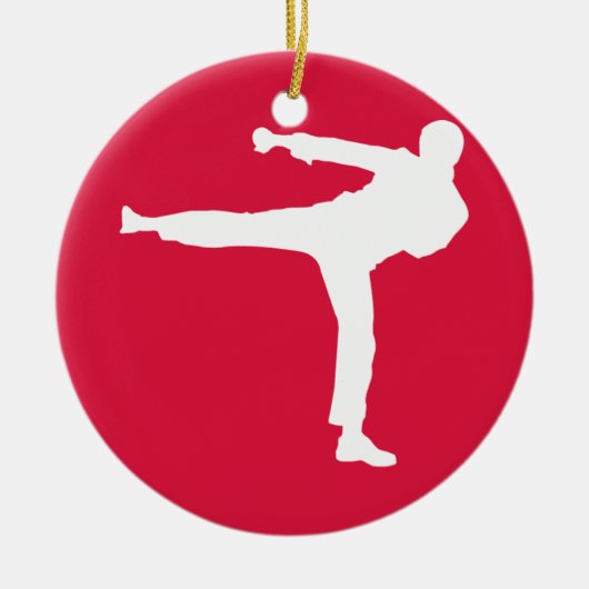 Crimson Red Martial Arts Keramisch Ornament (Voorkant)