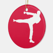 Crimson Red Martial Arts Keramisch Ornament (Links)