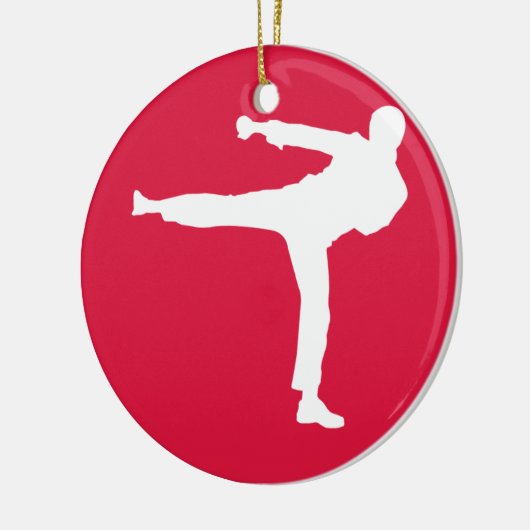 Crimson Red Martial Arts Keramisch Ornament (Links)