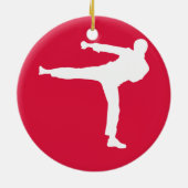 Crimson Red Martial Arts Keramisch Ornament (Achterkant)
