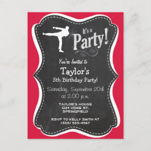 Crimson Red Martial Arts Uitnodiging Briefkaart