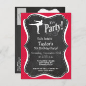 Crimson Red Martial Arts Uitnodiging Briefkaart (Voorkant / Achterkant)