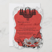 Crimson Red Masquerade Ball Mask Kostuum Halloween Kaart (Voorkant)