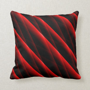 Crimson Red met gelaagde strepes Modern Square Pil Kussen