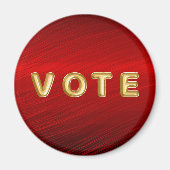 Crimson Red Metallic Graphic Vote Magneet (Voorkant)