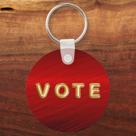 Crimson Red Metallic Graphic Vote Sleutelhanger (Achterkant)