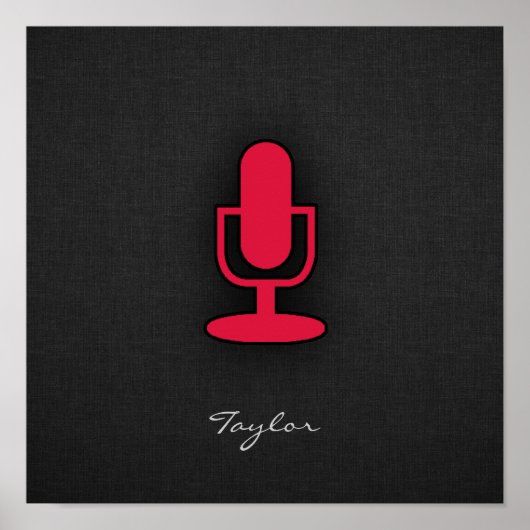 Crimson Red Microphone Poster (Voorkant)