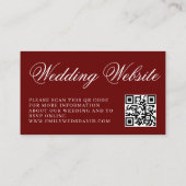 Crimson Red Minimalist Elegant Abstract QR RSVP Informatiekaartje (Achterkant)