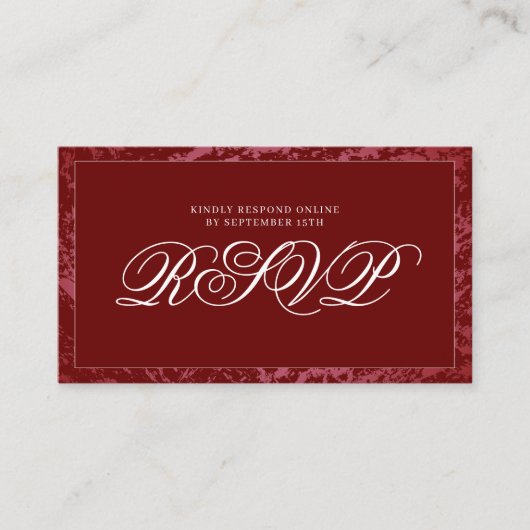 Crimson Red Minimalist Elegant Abstract QR RSVP Informatiekaartje (Voorkant)