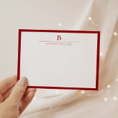 Crimson Red Modern Stationery Classic Notitiekaartje