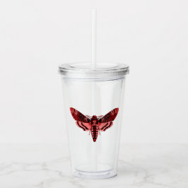 Crimson Red Moth Acryl Drinkbeker