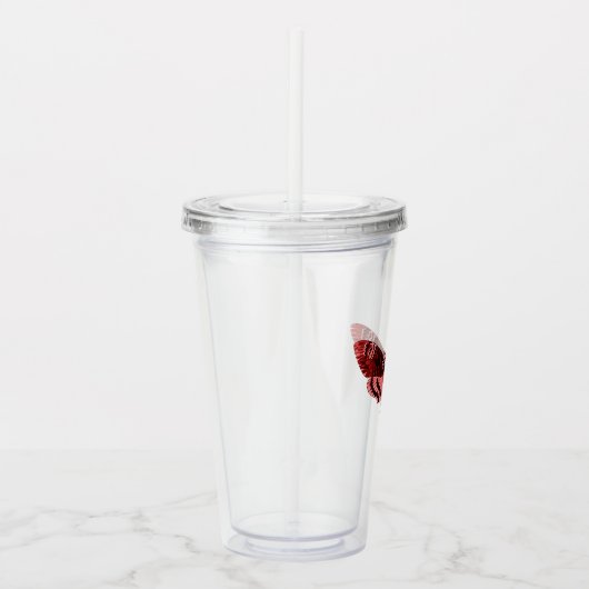 Crimson Red Moth Acryl Drinkbeker (Rechts)
