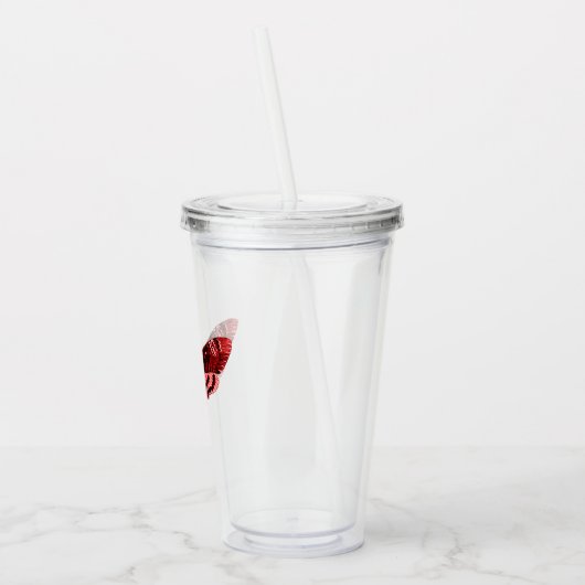 Crimson Red Moth Acryl Drinkbeker (Links)