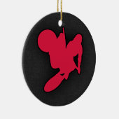 Crimson Red Motocross Keramisch Ornament (Rechts)