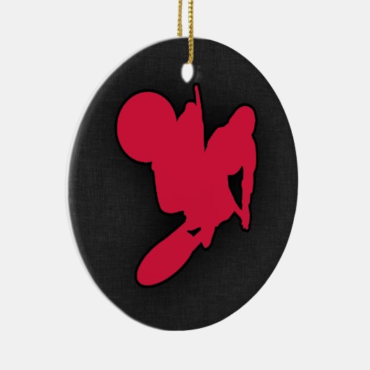 Crimson Red Motocross Keramisch Ornament (Rechts)
