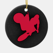 Crimson Red Motocross Keramisch Ornament (Voorkant)