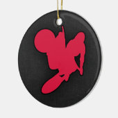Crimson Red Motocross Keramisch Ornament (Links)