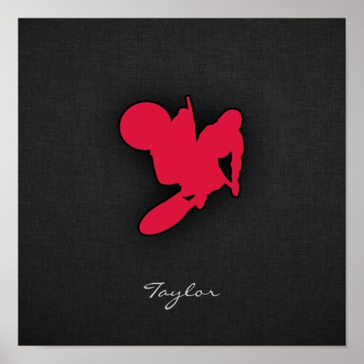 Crimson Red Motocross Poster (Voorkant)