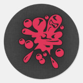Crimson Red Paintball Ronde Sticker (Voorkant)
