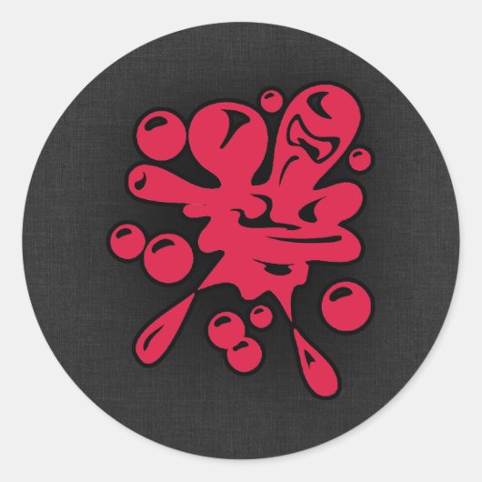 Crimson Red Paintball Ronde Sticker (Voorkant)