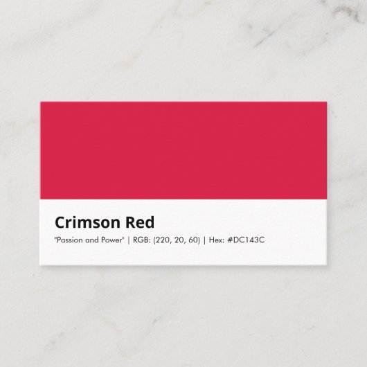 Crimson Red | "Passie en kracht" Visitekaartje (Voorkant)