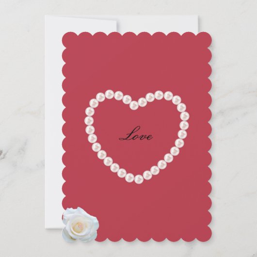 CRIMSON RED PEARL BEDANKKAART VOOR BRUILOFT SAVE THE DATE (Achterkant)