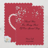 CRIMSON RED PEARL BEDANKKAART VOOR BRUILOFT SAVE THE DATE (Voorkant / Achterkant)