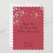 CRIMSON RED PEARL BEDANKKAART VOOR BRUILOFT SAVE THE DATE (Voorkant)